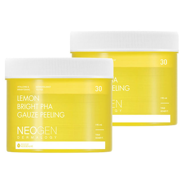 NEOGEN DERMALOGY Neogen Lemon Bright PHA Gauze Peeling Pad 190ml, 30 pads, 2 count