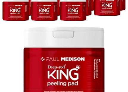 POLMEDISON  Deep Red Tea Tree Exfoliation Large W King Peeling Pad 170ml, 70 Count, 12 Pack