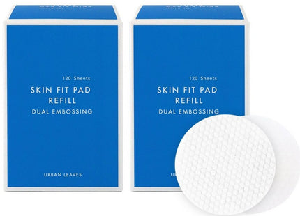 URBAN LEAVES  Dual Embossing Type Skin Fit Pad Refill 120p, 120 counts, 12 Pack