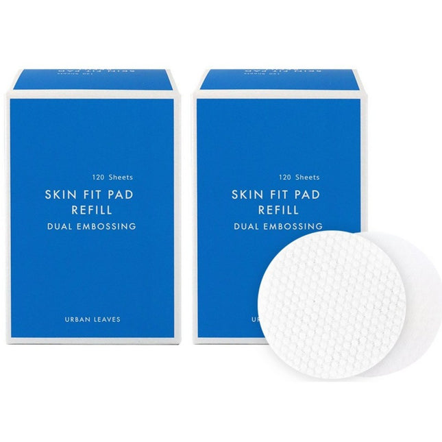 URBAN LEAVES  Dual Embossing Type Skin Fit Pad Refill 120p, 120 counts, 12 Pack