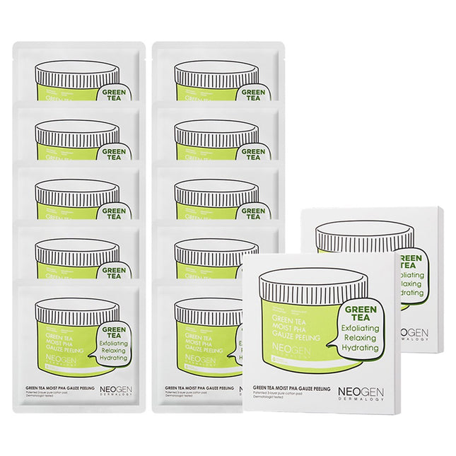 NEOGEN  Green Tea Moist PHA Peeling Pad, 2 Count (10 Pads Each)