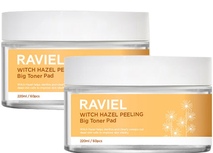 RAVIEL Laviel Witch Hazel Peeling Big Toner Pad 220ml, 60ea, 2 Count