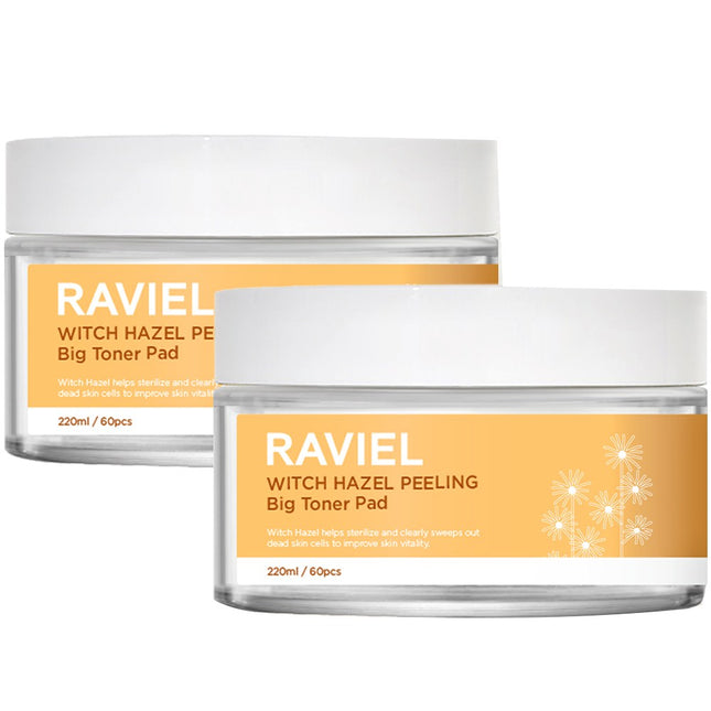 RAVIEL Laviel Witch Hazel Peeling Big Toner Pad 220ml, 60ea, 2 Count