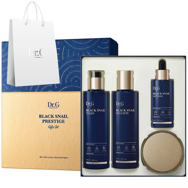 DR.G  Black Snail Prestige Toner + Emulsion + Ampoule + Cream 50ml + Shopping Bag Set, 1 Each