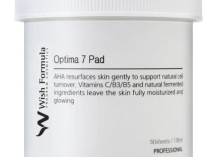 WISHFORMULA  Optima 7 Pad 50ea (110ml) - Dermatologist Recommended AHA 5% All-in-One Peeling Pad, 110ml, 1 Count