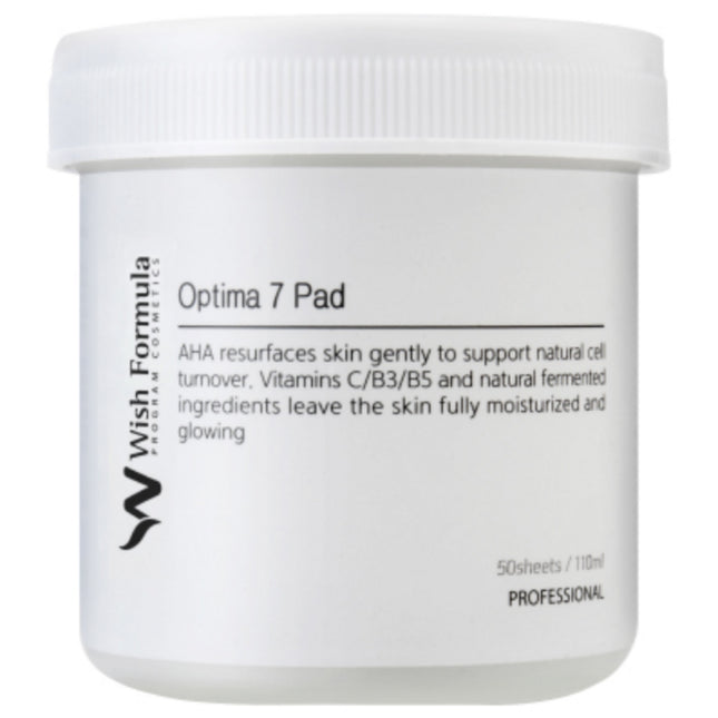 WISHFORMULA  Optima 7 Pad 50ea (110ml) - Dermatologist Recommended AHA 5% All-in-One Peeling Pad, 110ml, 1 Count