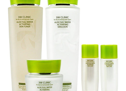3W CLINIC  Aloe Full Water Activating Skincare 3 Set, 1 Set