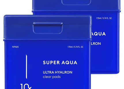 MISSHA  SUPER AQUA ULTRA HYALON CLEAR PAD 170ml, 70 COUNT, 2 PACK