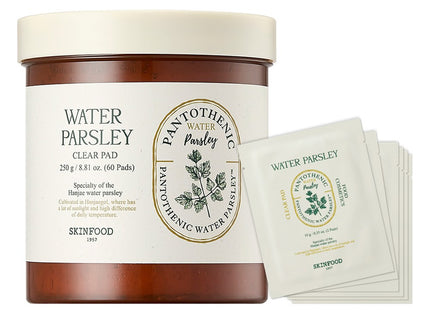 SKINFOOD  Pantothenic Water Parsley Clear Pad 250g + Portable 10g x 12p Set, 1 Set