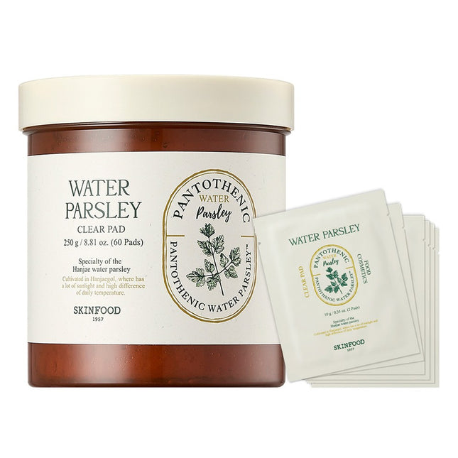 SKINFOOD  Pantothenic Water Parsley Clear Pad 250g + Portable 10g x 12p Set, 1 Set