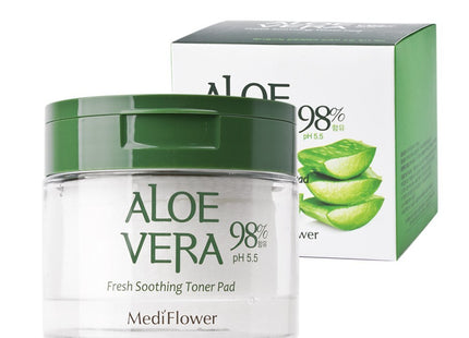 MEDIFLOWER  Aloe Vera Fresh Soothing Toner Pad 180ml 60ea 1pack