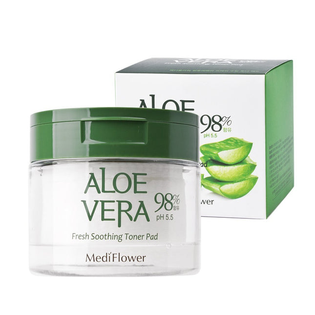 MEDIFLOWER  Aloe Vera Fresh Soothing Toner Pad 180ml 60ea 1pack