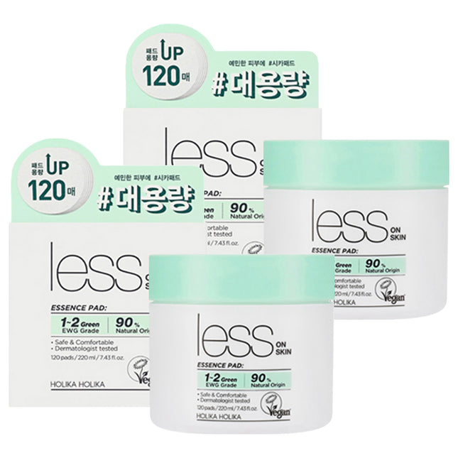 HOLIKA HOLIKA  Less on Skin Essence Pad 220ml 120 Count Set of 2