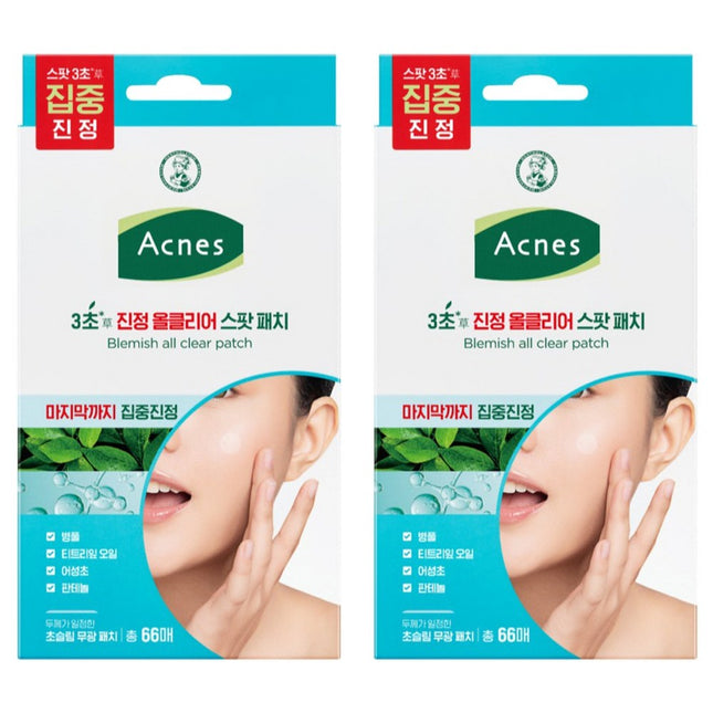 ACNES  3-Second Soothing All Clear Spot Patch Set 8mm x 24p + 10mm x 42p, 66 Count, Set of 2