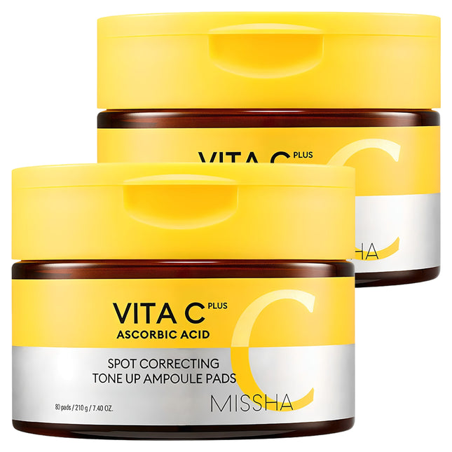 MISSHA  Vita C Plus Blemish Brightening Tone-Up Ampoule Pad 210g, 80 Count, 2 Pack