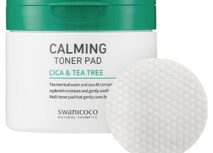 SWANICOCO  Cica & Tea Tree Calming Toner Pad 130g, 60 pads, 1 pack
