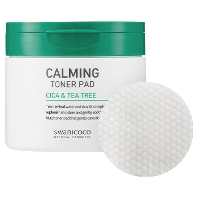 SWANICOCO  Cica & Tea Tree Calming Toner Pad 130g, 60 pads, 1 pack