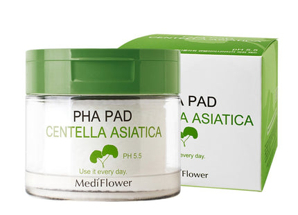 MEDIFLOWER  Centella Asiatica PHA Pad, 60 Count, 1 Pack