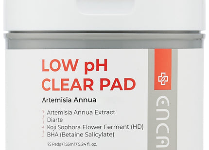ENCA  Artemisia Mildly Acidic Clear Pad Toner Pad 155ml, 75 Counts, 1 Item