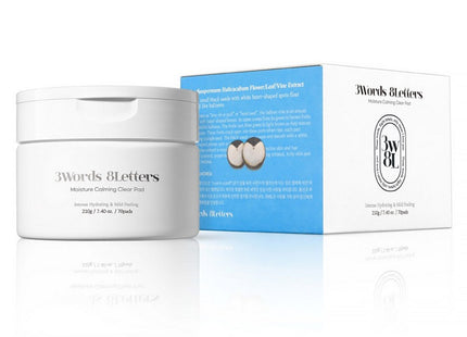 3W CLINIC  Three Words Eight Letters Moisture Calming Clear Pad 210g, 70 Count, 1 Pack