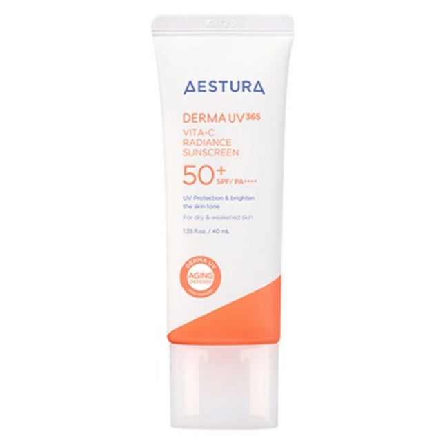 AESTURA  Derma UV365 Vita C Radiance Moisture Sun Cream SPF50+ PA++++, 40ml, 1 Count