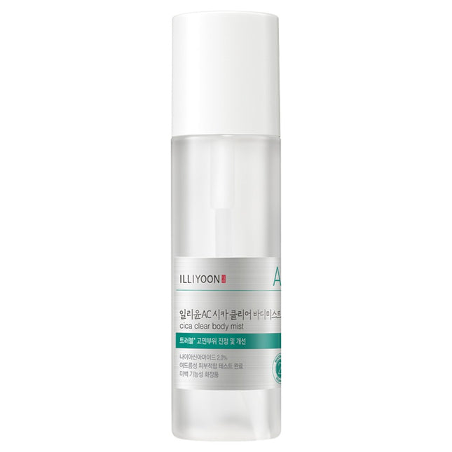 ILLIYOON  AC Cica Clear Body Mist, Subtle Green Peppermint Scent, 200ml, 1 Count