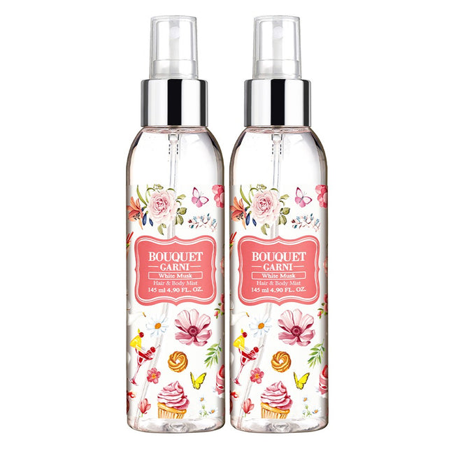 BOUQUET GARNI  Fragranced Hair & Body Mist White Musk, 145ml, 2 Count