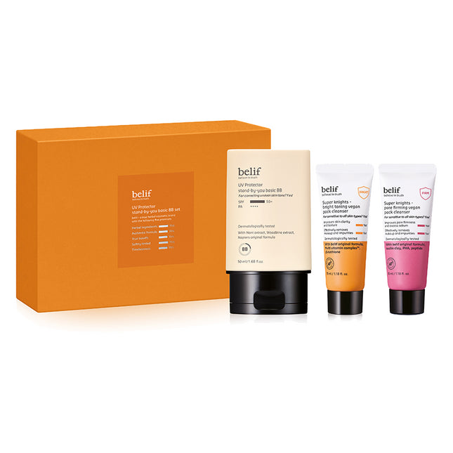 BELIF  UV Protector StandbyU Basic BB Special Set SPF50+ PA++++, Mixed Color, 1 Count