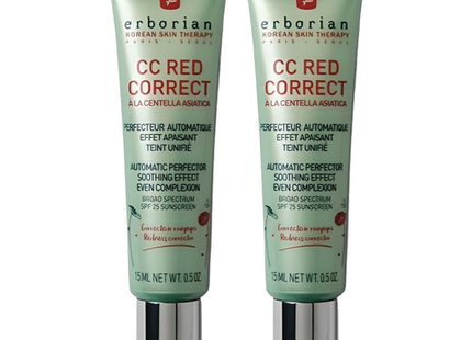 ERBORIAN  Red Correct CC Cream SPF25 15ml x 2