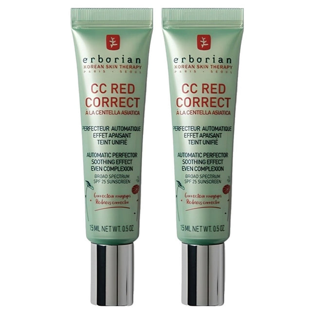 ERBORIAN  Red Correct CC Cream SPF25 15ml x 2