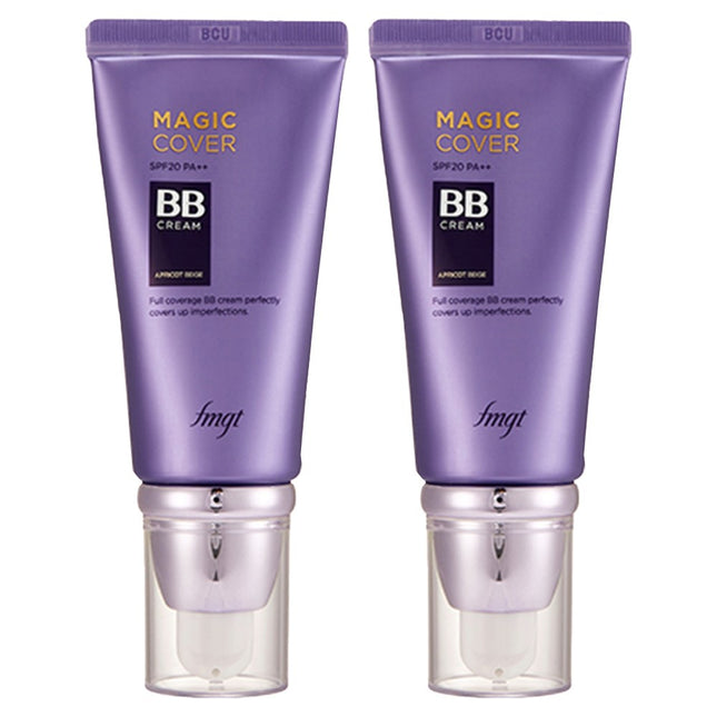 THE FACE SHOP  fmgt Magic Cover BB Cream SPF20 PA++, V201 Apricot Beige, 45ml, 2 Count