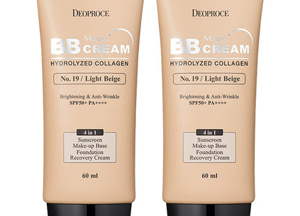 DIOPLUS  Magic BB Cream SPF50+ PA++++, Light Beige, 60ml, 2 Count