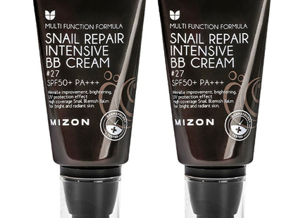 MIZON  Snail Repair Intensive BB Cream SPF50+ PA+++, Honey Beige (27), Set of 2