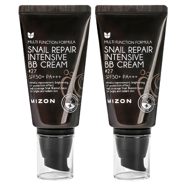MIZON  Snail Repair Intensive BB Cream SPF50+ PA+++, Honey Beige (27), Set of 2