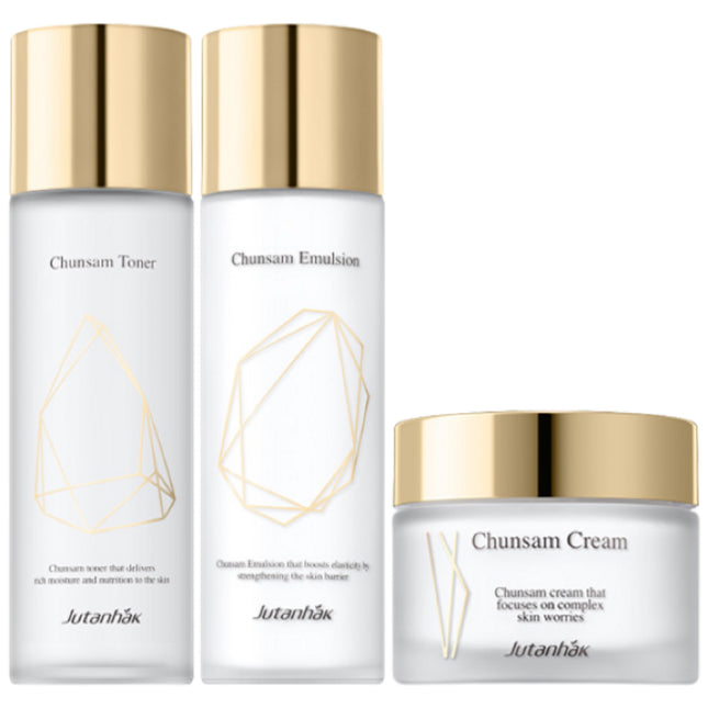 JUDANHAK  Cheonsam Toner + Emulsion + Cream Basic 3-Piece Set, 1 Count