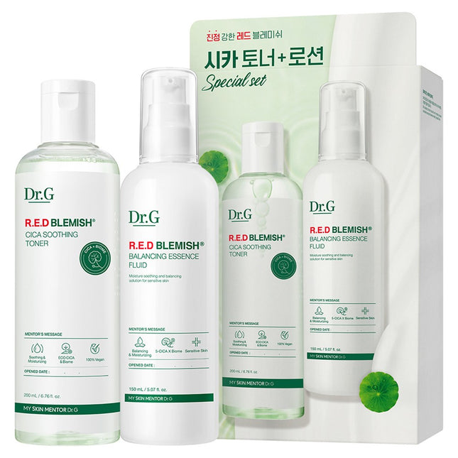 DR.G  Red Blemish Cica Toner 200ml + Lotion 150ml Set, 1 Set