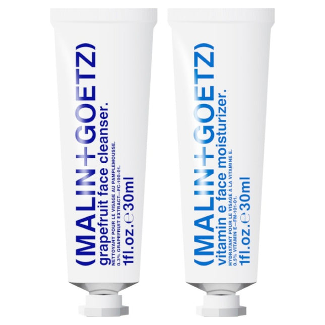 MALIN+GOETZ  Face Cleanser 30ml + Moisturizer 30ml Aluminum Tube Set, 1 Set