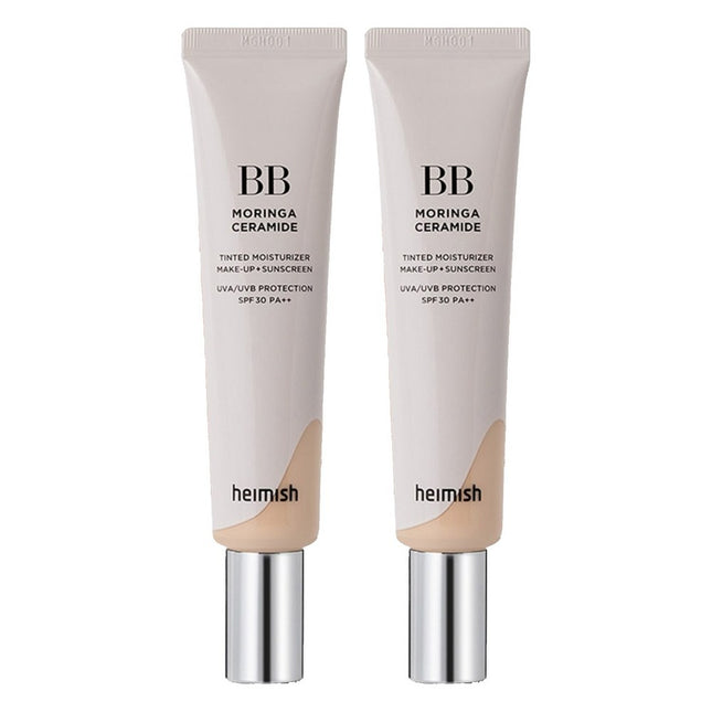 HEIMISH  Moringa Ceramide BB Cream SPF30 PA++, 21 Light Beige, 30ml, 2 Pack