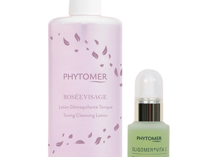 PHYTOMER  Rosee Visage Toning Lotion 500ml + Pure Vitamin C Radiance Ampoule 15ml, 1 Set