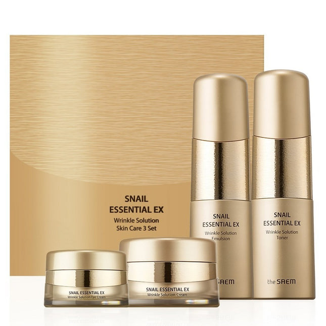 THE SAEM  Snail Essential EX Wrinkle Solution Skin Care 3pcs Set
