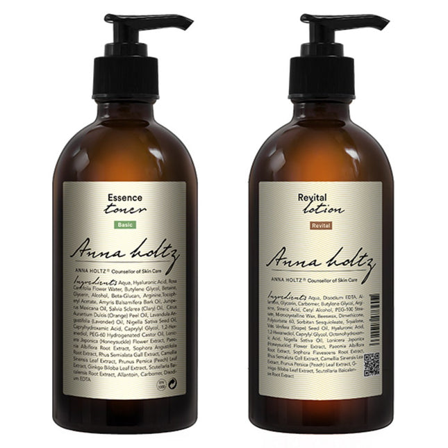 ANNA HOLZ  Essence Toner 300ml + Revital Lotion 300ml Set, 1 Set