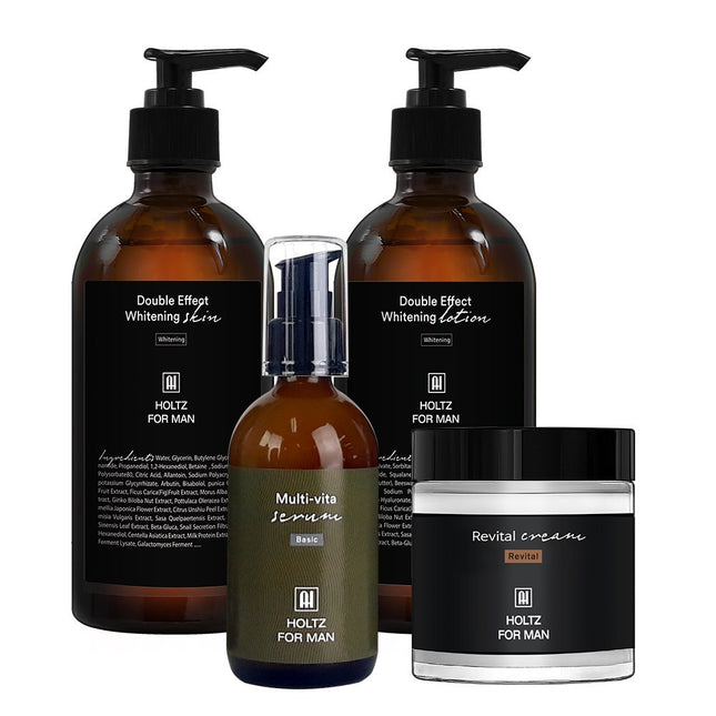 HOLZFMANN Daily Care  Wrinkle Improvement Whitening Skin Lotion Essence All-in-One 4-Piece Set for Dad Gift Care