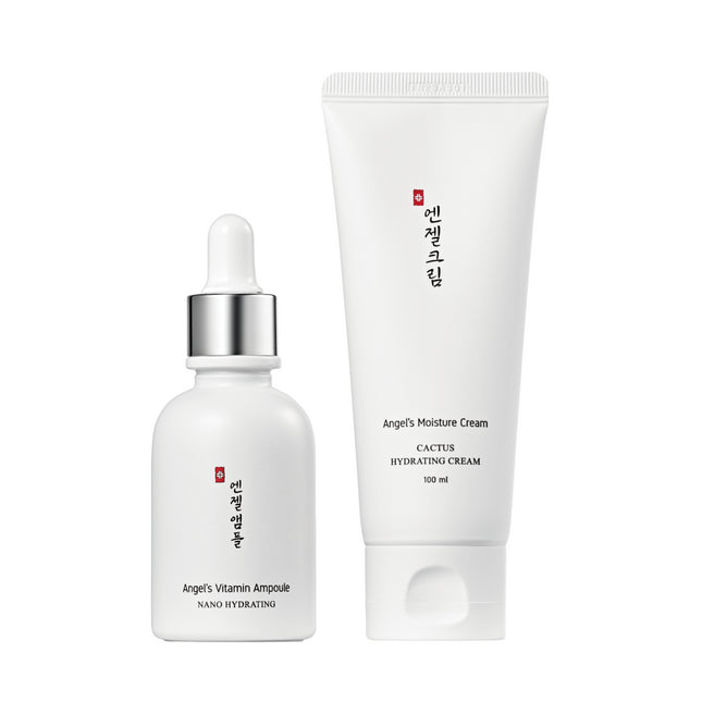BON KOREA  Angel Vitamin Ampoule 30ml + Angel Moisture Cream 100ml Set, 1ea