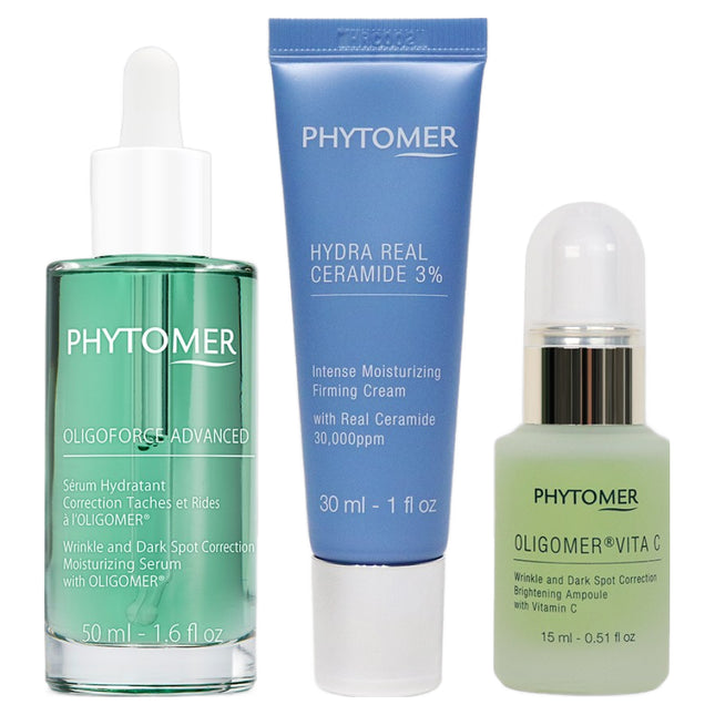 PHYTOMER  Oligoforce Serum 50ml + Vita C Bright Cream 15ml + Ceramides Rich Cream 30ml Set, 1 Set