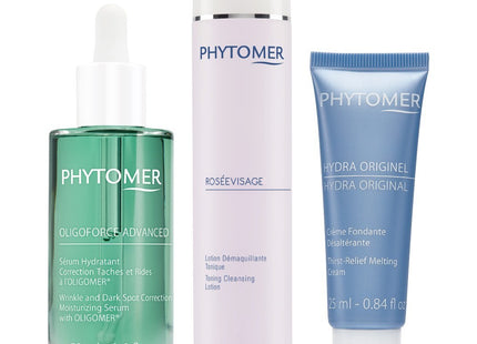 PHYTOMER  Oligoforce Serum 50ml + Rosée Visage 250ml + Melting Cream 25ml 3-Piece Set, 1 Set