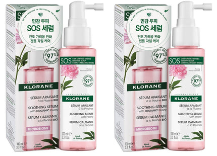 KLORANE  Peony Soothing Scalp Serum, 100ml, 2 Count