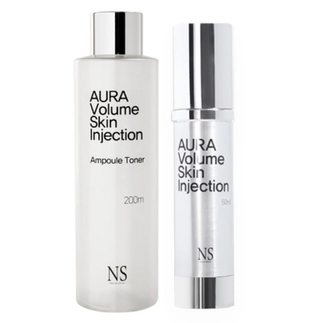 NATURAL SHINE  Return Aura Volume Skin Injection Ampoule Toner 200ml + Essence 50ml Set, 1 Set