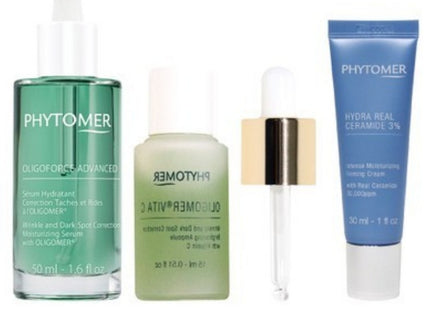 PHYTOMER  Oligoforce Serum Hydra Tannant Advanced 50ml + Vita C Ampoule 15ml + Hydra Ceramides Cream 3% 30ml, 1 Set