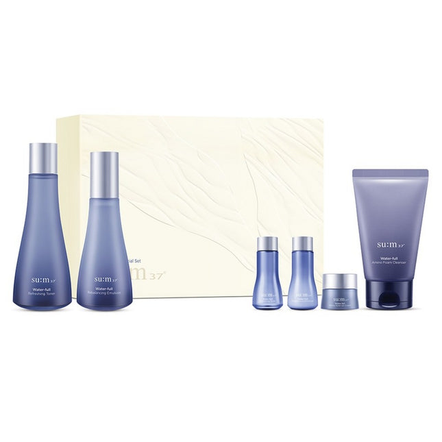 SU:M37  Water-full Hyaluronic Acid Moisture Basic Cosmetics 2-piece Set Toner 170mL + Emulsion 120 mL, 1 Set