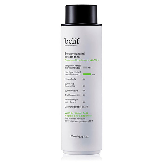BELIF  Bergamot Herbal Extract Toner, 200ml, 1 Count